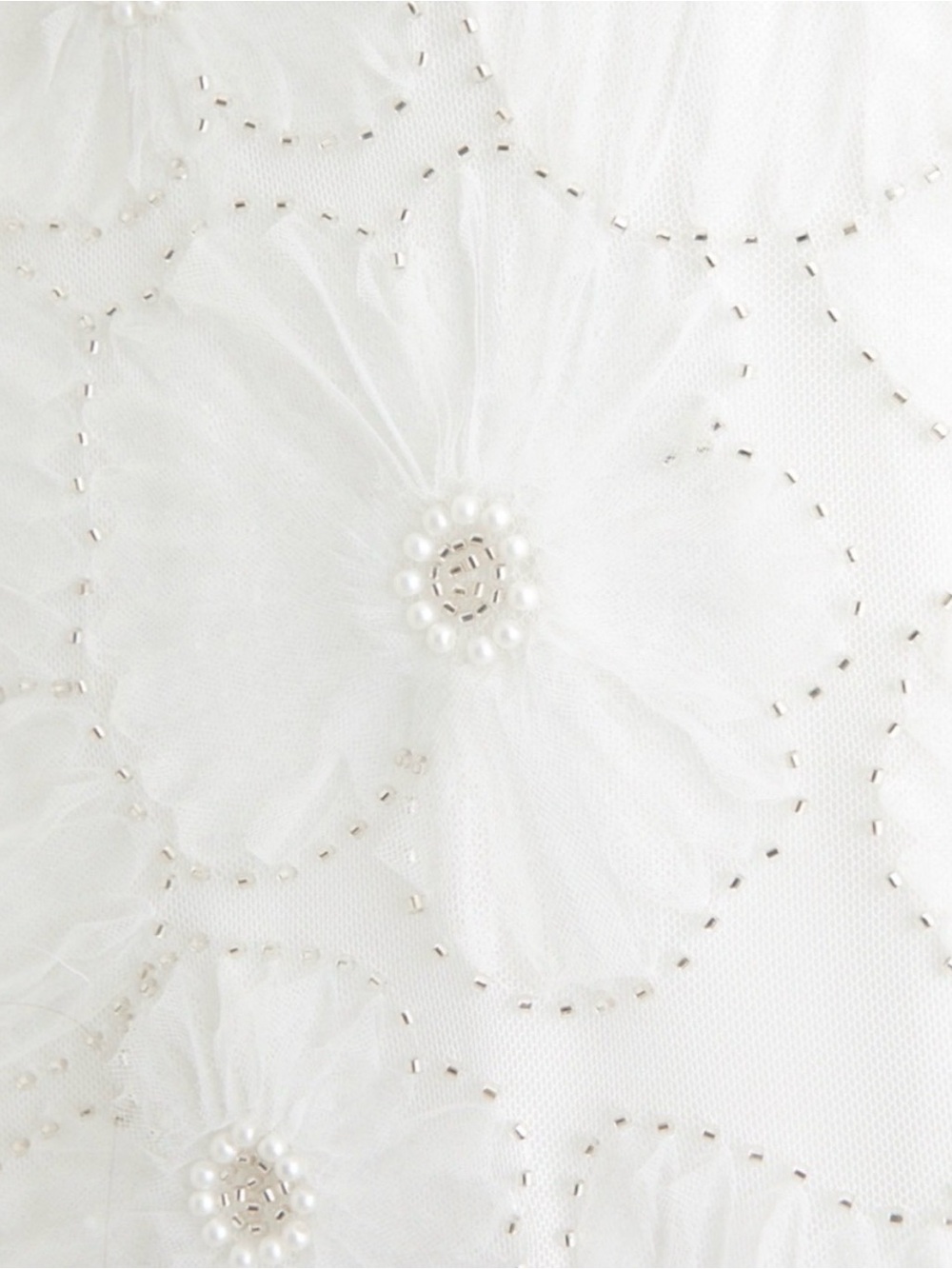 NWT White Beaded Floral Slip Dress - Picture 4 of 7